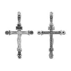 Крест православный серебряный мужской 13111-194