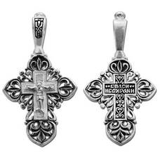 Женский православный крест из серебра 13111-222