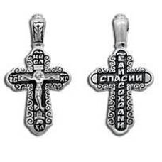Православный женский крестик из серебра 13111-233