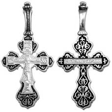 Серебряный православный крестик для женщины 13111-244
