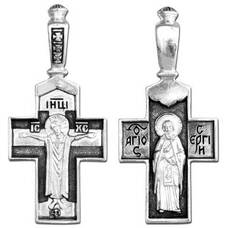 Православный женский крестик из серебра 13111-253