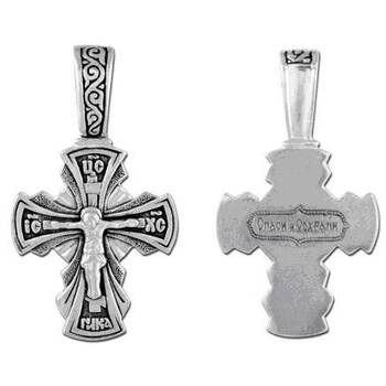 Крестик православный из серебра (арт. 13111-257)