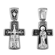 Христианский женский крестик из серебра 13111-266