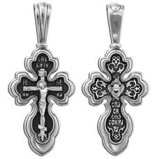 Крест православный серебряный мужской 13111-267