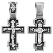 Христианский женский крестик из серебра 13111-270