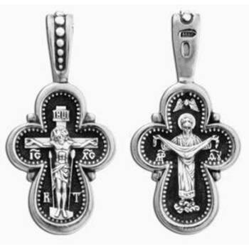 Крестик серебряный «Богородица (Покрова)» (арт. 13111-272)