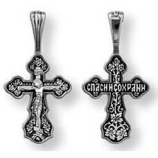 Крест нательный серебряный «Спаси и сохрани» (арт. 13111-293)