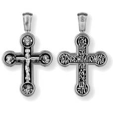 Серебряный православный крестик для женщины 13111-299