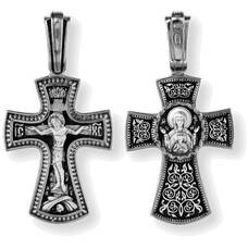 Православный женский крестик из серебра 13111-303