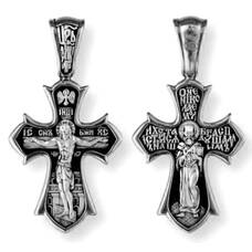 Серебряный православный крестик для женщины 13111-304