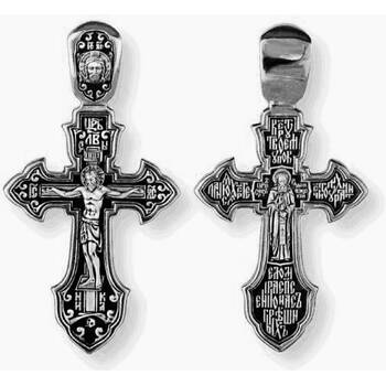 Крестик из серебра «Сергий РадонежскийКресту Твоему поклоняемся, Христе, честному хранит» (арт. 13111-319)