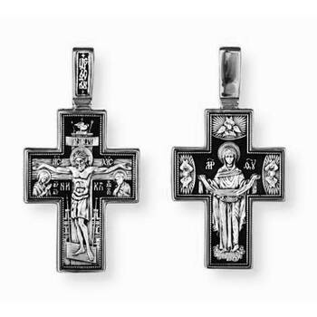 Крест нательный серебро «Богородица (Покрова)» (арт. 13111-321)