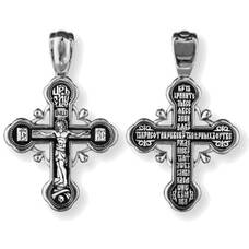 Православный женский крестик из серебра 13111-323
