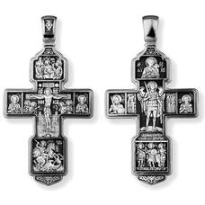 Серебряный православный крест для мужчины 13111-325