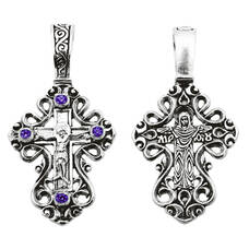 Женский православный крест из серебра 13111-34