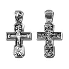 Серебряный православный крестик для женщины 13111-348