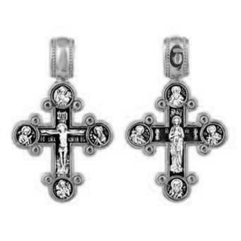 Крестик православный серебро «Богородица (Валаамская)» (арт. 13111-358)