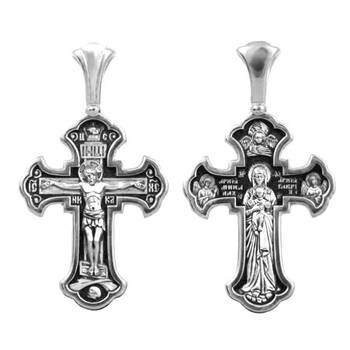 Крестик православный из серебра «Да воскреснет Бог...» (арт. 13111-366)