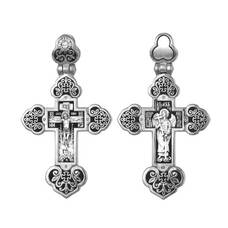 Мужской православный крест из серебра 13111-374