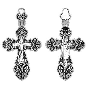 Крест православный серебряный «Ангел-ХранительАнгеле Божий, Хранителю мой святый, не остави меня» (арт. 13111-380)