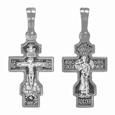 Крест серебряный «Ангел-ХранительАнгеле Божий, Хранителю мой святый, не остави меня» (арт. 13111-390)