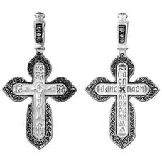 Крест серебряный «Господи, спаси и сохрани мя» (арт. 13111-4)