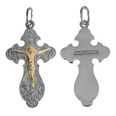 Крестильный серебряный крестик детский 13111-400