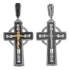 Женский православный крест из серебра 13111-443