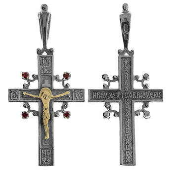 Крест из серебра и золота Au 585 (арт. 13111-471)