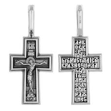Серебряный православный крестик для женщины 13111-496