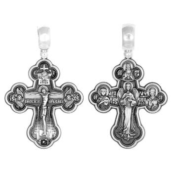 Крест православный серебряный «Рафаил архангел» (арт. 13111-499)