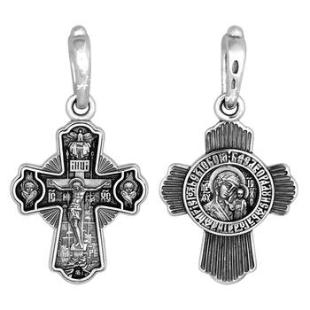 Крест нательный серебряный «Богородица (Казанская)» (арт. 13111-506)