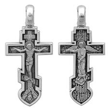 Крестик нательный из серебра «Ангел-ХранительСв. Ангел-Хранитель, моли Бога о мне» (арт. 13111-514)