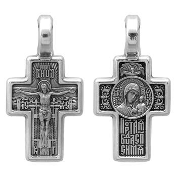 Крест серебряный «Богородица (Казанская)» (арт. 13111-518)