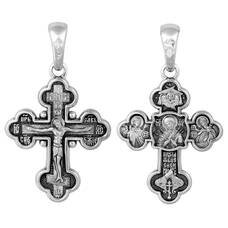 Крестик православный серебряный «Богородица (Семистрельная)» (арт. 13111-524)