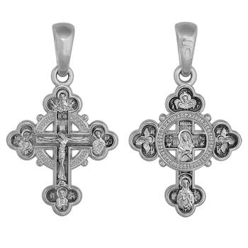 Крест православный серебряный «Серафим Саровский» (арт. 13111-528)