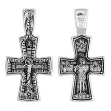 Крестик из серебра «Георгий ПобедоносецДа воскреснет Бог...» (арт. 13111-537)
