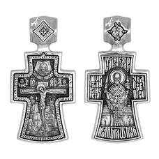 Серебряный православный крест для мужчины 13111-538