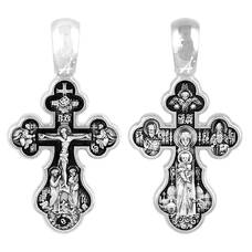Крест православный серебро «Богородица (Валаамская)» (арт. 13111-539)