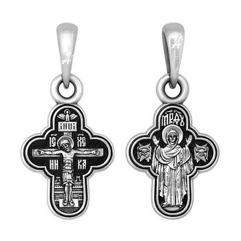 Крест православный серебряный «Богородица Покрова» (арт. 13111-547)