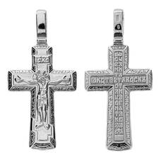 Крест православный серебряный мужской 13111-581