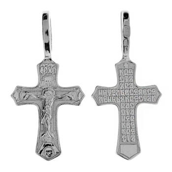 Крест нательный из серебра «Крест - хранитель всей Вселенной...» (арт. 13111-622)