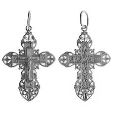 Крест православный серебряный мужской 13111-632