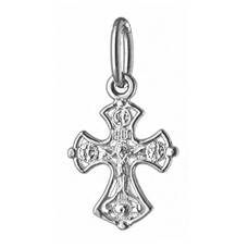 Православный женский крестик из серебра 13111-644