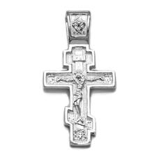 Крест нательный серебряный «Кресту твоему поклоняемся, Владыко» (арт. 13111-647)