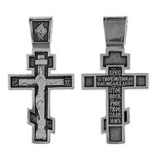 Серебряный православный крестик для женщины 13111-648