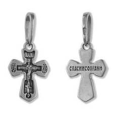 Крестик православный серебряный «Спаси и сохрани» (арт. 13111-658)