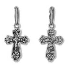 Крест православный из серебра «Величай, душе моя, пречестный крест Господень» (арт. 13111-660)