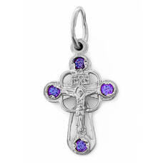 Женский православный крест из серебра 13111-718