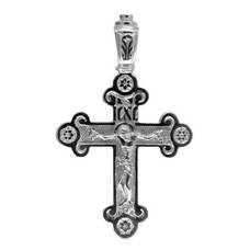 Православный женский крестик из серебра 13111-721